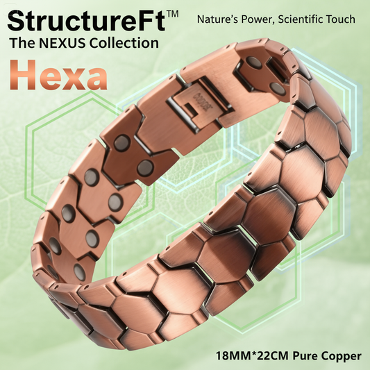 Hexa Copper Bracelet with Magnetic Elements – Everyday Comfort for Wellness & Relaxation
