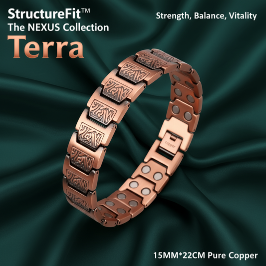 Terra Copper Bracelet with Magnetic Elements – Everyday Comfort for Wellness & Relaxation